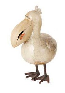 10" Beige Ceramic and Metal Pelican I