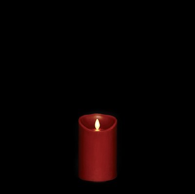 4" Red LED Moving Flame Pillar Candle