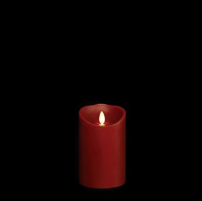 5" Red LED Moving Flame Pillar Candle