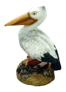 5" White Pelican with Anchor Figurine
