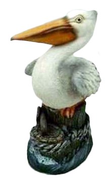 5" White Alert Pelican on Piling Figurine