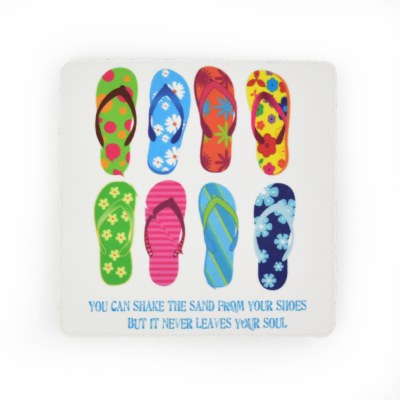 4" Shake the Sand From Your Shoes Rubber Coaster