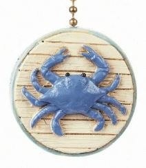 2" Blue Beach Crab Fan Pull