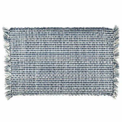 13" x 19" Blue and White Woven Denim Tweed Placemat