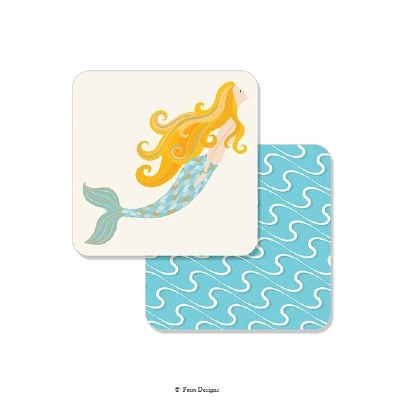 Pack of 10 4" Mermaid Paper Coasters