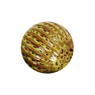 4" Yellow Ribbed Ceramic Orb