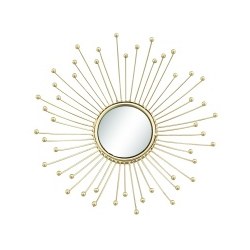 12" Small Round Gold Metal Spokes Mirror
