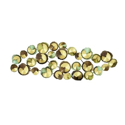 62" Gold, Green, and Bronze Metal Disk Wall Art Plaque