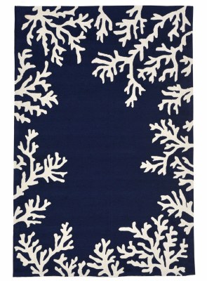 5 ft. x 7 ft. 6 in. Navy Coral Border Rug