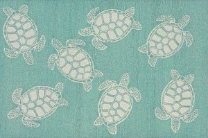 3 ft. 5 in. x 5 ft. 5 in. Aqua Sea Turtles Rug