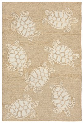2 ft. x 3 ft. Neutral and Off White Sea Turtles Rug