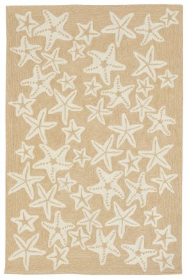 3 ft. 5 in. x 5 ft. 5 in. Neutral and Off White Starfish Rug