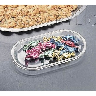 10" Oval Clear Acrylic Rounded Tray