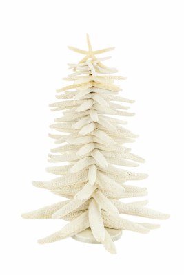 13" Large Distressed White Finish Starfish Tree