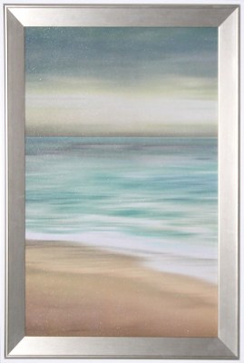 42" x 29" Beach Horizon 3 Coastal Print in a Silver Frame