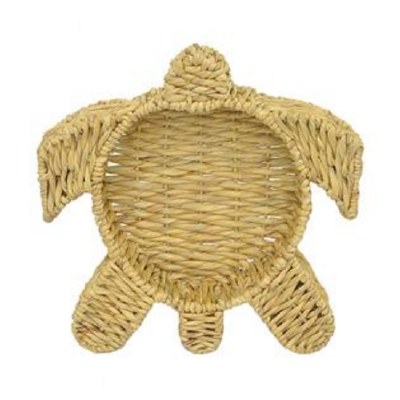 18" Square Natural Woven Turtle Tray