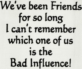 "We've Been Friends For So Long I Can't Remember Which One Of Us Is The Bad Influence!" Kitchen Towel