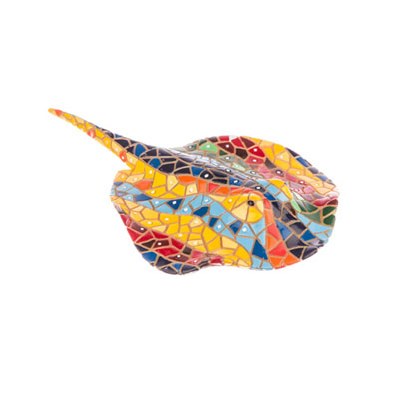 8" Multicolor Mosaic Stingray Figurine