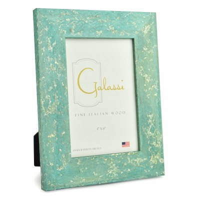 4" x 6" Aqua with Gold Accents Galassi Photo Frame