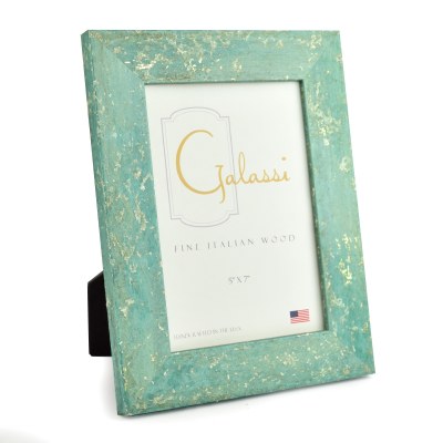 5" x 7" Aqua with Gold Accents Galassi Photo Frame