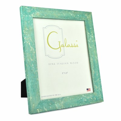 8" x 10" Aqua with Gold Accents Galassi Photo Frame