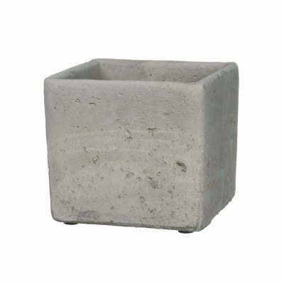 5" Square Medium Gray Concrete Planter