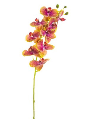 30" Faux Yellow and Pink Artificial Phalaenopsis Spray
