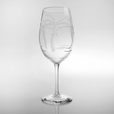 18 fl oz. Etched Palm Tree All Purpose Wine Glass