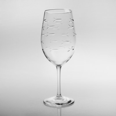 18 fl oz. Etched Fish All Purpose Wine Glass