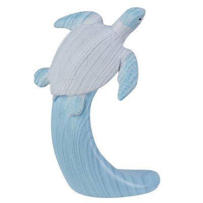 6" Blue and White Sea Turtle on Wave Figurine