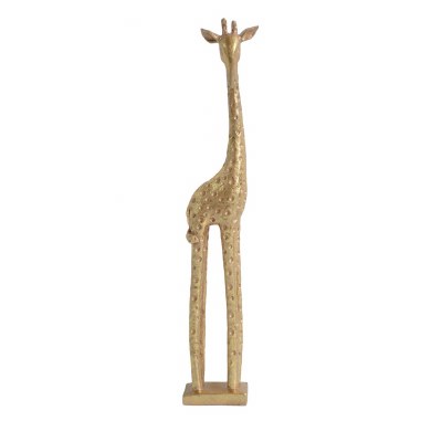 16" Gold Textured Abstract Giraffe Sculpture