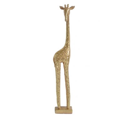 14" Gold Textured Abstract Giraffe Sculpture