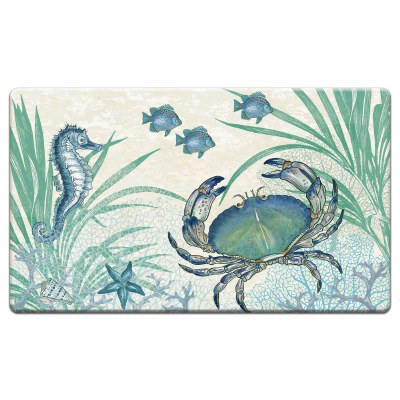 20" x 30" Blue Oceana Seahorse and Crab Cushioned Mat