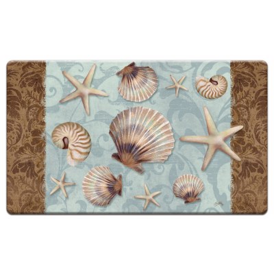 20" x 30" Blue and Brown Sea Life Charm Cushioned Mat