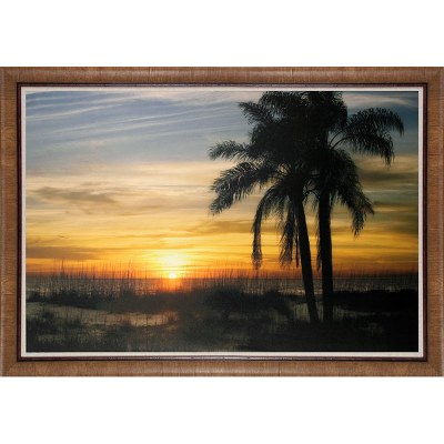 38" x 53" Multicolor Ana Maria Sunset Framed Canvas Giclee with No Glass