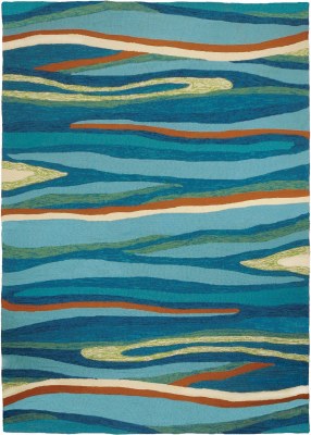 60" x 36" Multicolor Abstract Ocean Waves Rug