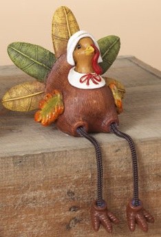 7" Female Turkey Shelf Sitter Fall and Thanksgiving Decoration