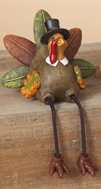 7" Male Turkey Shelf Sitter Fall and Thanksgiving Decoration