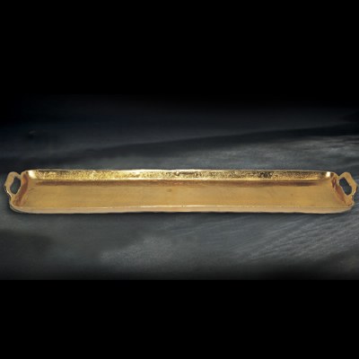 36" Gold Narrow Handled Metal Aluminum Tray