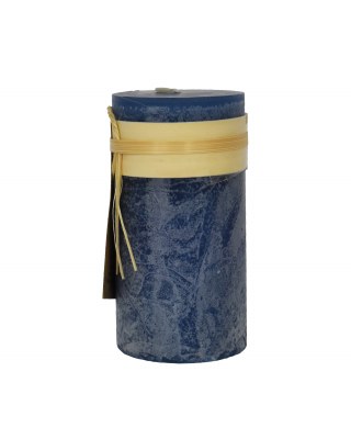 4" x 2" English Blue Unscented Pillar Candle