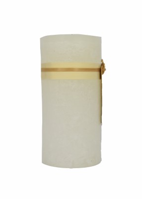 4" x 8" White Unscented Pillar Candle