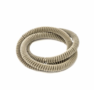 1.5" Napkin Ring with 3 Silver Coil Rings