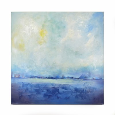 48" Square Blue Cloudy Horizon Canvas