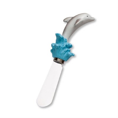 5" Gray and Blue Dolphine Cheese Spreader