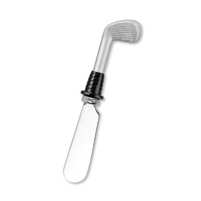 5" Silver and Black Golf Clubs Cheese Spreader