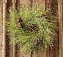 6.5" Opening Faux Green Long Needle Pine Candle Ring