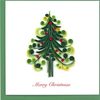6x6" Quilling Christmas Tree Greeting Card