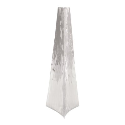 22" Silver Steel Pyramid Vase
