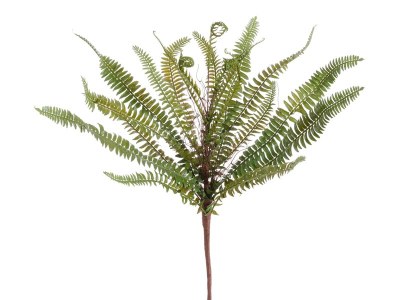 17" Green Faux Fern Bush