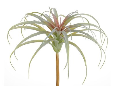 11" Green and Red Faux Spider Bromeliad Bush